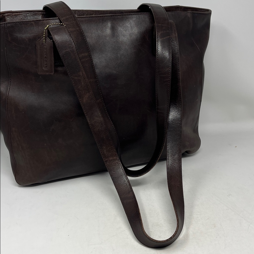 VINTAGE COACH 1997 LEGACY ZIPPER TOP TOTE CALFSKIN LEATHER MADE IN ITALY - Picture 11 of 17
